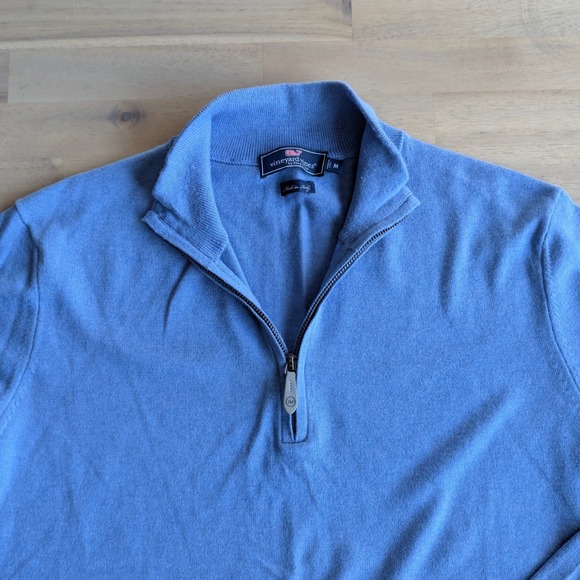 Vineyard Vines Cashmere Blend Made In Italy Quarter Zip Sweater Men's Size Med - Picture 2 of 7